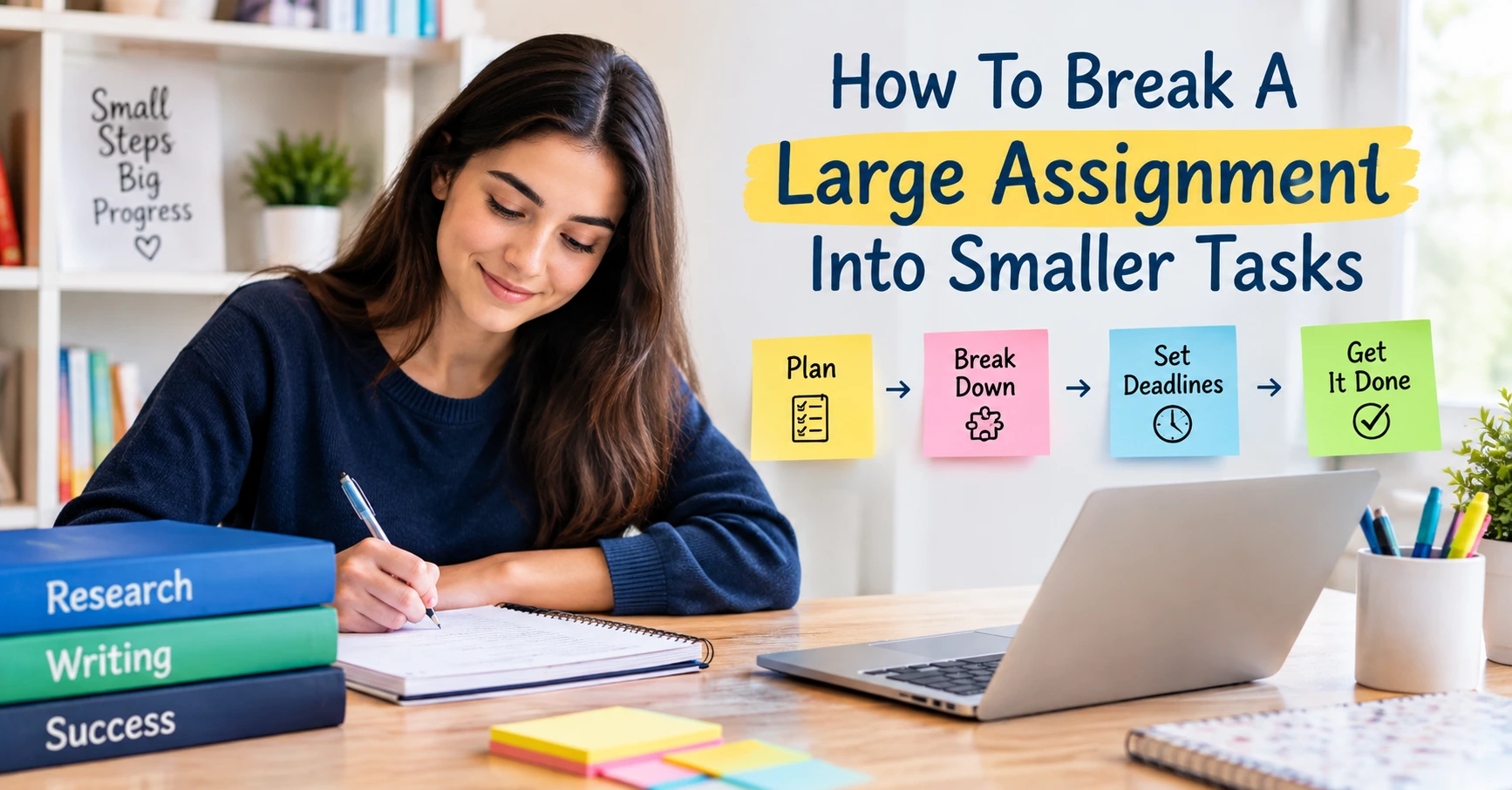 how to break a large assignment into smaller tasks feature images